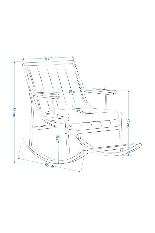 Bal Ahşap-Metal Teddy Sallanan Koltuk Tv Sandalyesi